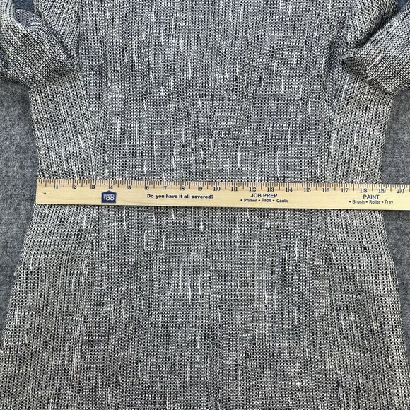 Vintage 90s Blazer Women 10 Black White Tweed Linen Blend Made in USA - Picture 13 of 16